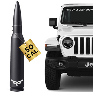 50 Cal Badass Bullet Antenna® Fits Jeep Wrangler JK & JL from (2007 for Jeep Wrangler & Gladiator Accessories - Car Wash Safe & Anti Thelf Design - D