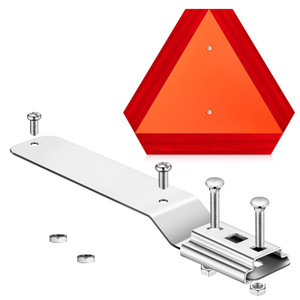 Yaocom 1 Set Slow Moving Vehicle Sign with Mounting Bracket 14 x 16 Inch Slow Moving Vehicle Triangle Sign Aluminum Warning Triangles for Vehicles Go