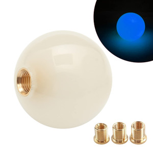 YIUIY Round Ball Shift Knob Universal Luminous Gear Shift Knob 5 6 Speed for Manual Automatic Vehicles with Adapters (Cream to Blue)
