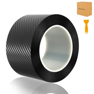 Aochinmoto Door Sill Protector,2.7In x 33Ft Black Carbon Fiber Vinyl Wrap,Carbon Fiber Tape Waterproof Impact and Scratch Resistant for Style Enhance