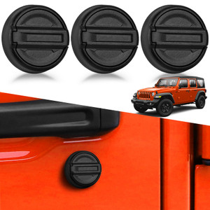 CALBEAU Keyhole Covers for 2007-2018 Jeep Wrangler JK Door, Strong Magnet Keyhole Decor Accessories for Door Lock Protection (3 PCS) (Classic)