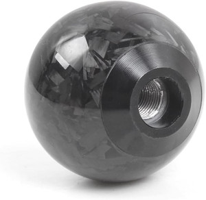 muge racing Forged Carbon Fiber Shift Knob Gear Shifter Spherical Type Unique Designed for Most Manual Car Universal Gear Shift Knob with 3 Adapters