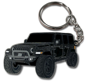 FOUR WHEEL BEAST Jeep Wrangler Keychain - Officially Licensed Jeep Rubicon Accessories JL Key Chain JKU 2024 2023 (Black)