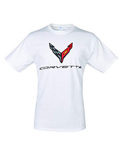 C8 Corvette Next Generation Carbon Flash T-Shirt (Large, White)