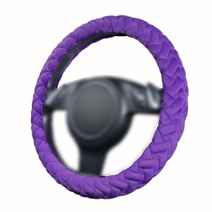 Flying Banner car Steering Wheel Cover Massage Velvet Warm Universal Size 15 inches SUV Truck Anti Slip Odorless Summer Winter (Purple, Velvet Massag