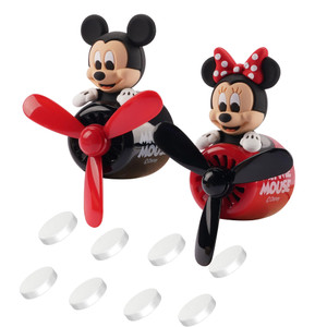 Jimtyee 2Pcs Car Air Fresheners Cute Cartoon Mouse Pilot Men Women Car Perfume Rotating Propeller Automotive Air Outlet Fan Creative Diffuser Car Dec