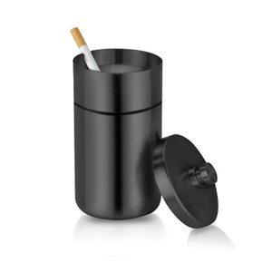 cgaplus Car Ashtray with Lid Smell Proof Stainless Steel Portable Ash Tray for Car Cup Holder Detachable Windproof Extinguished Cigarette Bucket Auto