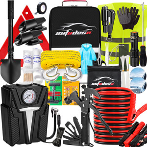 AUTODECO Roadside Car Emergency Kit - 136Pcs Premium Heavy Duty Car Safety Kit Emergency Kits for car