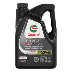 Castrol EDGE High Mileage 10W-30 Advanced Full Synthetic Motor Oil, 5 Quarts