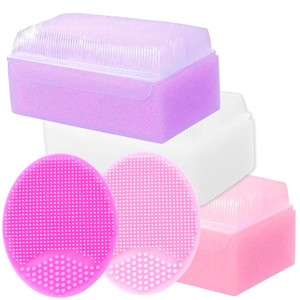 Cradle Cap Brush and Sponge Set for Baby - Bath Essentials for Newborns | Treatment Comb | Baby Bath Sponges (5-Pack Pink)