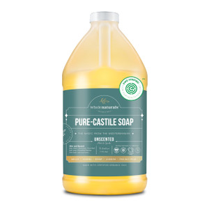 WHOLENATURALS Pure Castile Soap Liquid, EWG Verified & Certified Palm Oil Free Unscented, Natural, Mild & Gentle Non-gmo & Vegan - Organic Body Wash,