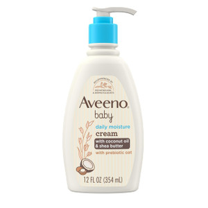 Aveeno Baby Daily Moisturizing Cream with Prebiotic Oat, Hypoallergenic Baby Lotion with Coconut Oil & Shea Butter Moisturizes Sensitive Skin for 24