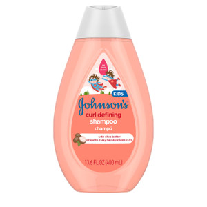 Johnson's Kids' Curl Defining Shampoo with Shea Butter, Cleanses, Smooths Frizz, & Defines Waves & Curls for 24 Hours, 13.6 fl. oz