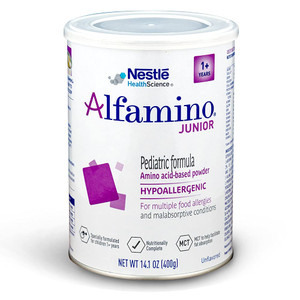 Alfamino Junior Pediatric Formula, Hypoallergenic Amino Acid Based Formula, for Children with Multiple Food Allergies, 1-13 Years, Unflavored, 14.1 O
