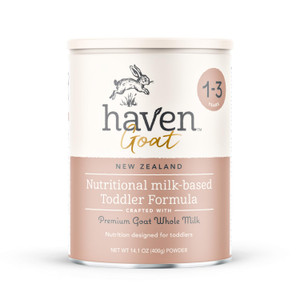 Haven Goat Toddler Formula, Grass Fed Whole Goat Milk Powder for Toddlers With Probiotics, Prebiotics, Lutein and Omega 3 Dha, Easy Digestion Formula