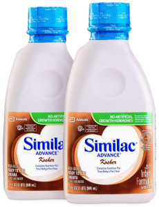 Similac Advance Kosher Infant Formula, Ready-to-Feed Baby Formula, 32-fl-oz Bottle (2 Pack)