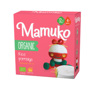 MAMUKO Organic Porridge - Rice Porridge with No Added Sugar, Milk & Preservatives - High Fiber Porridge Developed with EU Experts - Healthy Porridge