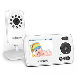 HelloBaby HB30 Video Baby Monitor with Digital Camera and Audio, No WiFi No App Safety Baby Monitor, 8 Languages, Auto Night Vision, 1000ft Transmiss