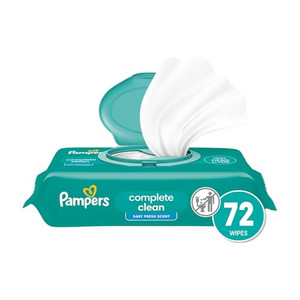 Pampers Baby Wipes, Complete Clean Baby Fresh Scented Wipe, Gently Cleans Head to Toe, 72 Total (1 Flip-Top Packs)