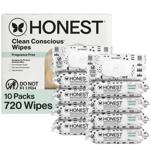 The Honest Company Hypoallergenic Multi-Use Baby Wipes for Sensitive Skin, Pattern Play, 720 Count