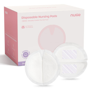 Nuliie Super Absorbent & Featherlight Disposable Nursing Pads 100 Count, Stay Dry, Soft & Breathable Breast Pads for Leaking Milk, Leakproof, Individ