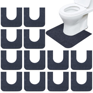 Drydiet 12 Pack Toilet Mat Round Commode Potty Training Urinal Mats Rubber Toilet Training Rug Pads Absorbent Rugs U Shaped Urinal Floor Mats for Bat