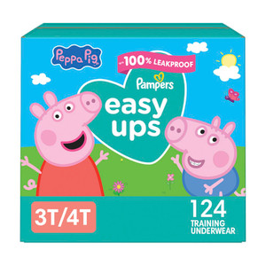 Pampers Training Pants - Easy Ups Girls & Boys - Size 3T-4T, 124 Count, Peppa Pig Potty Underwear (Packaging May Vary)