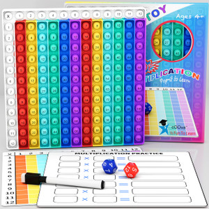 COOVA Multiplication Chart Pop It - Multiplication Game Board, 12x12 Times Table Math Game Board for Kids Learning, Educational Multiplication Machin