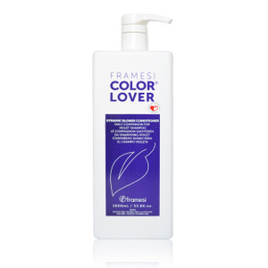 FRAMESI Color Lover Dynamic Blonde Conditioner, Sulfate Free Conditioner, Color Treated Hair, Light Purple, 33.8 Fl Oz