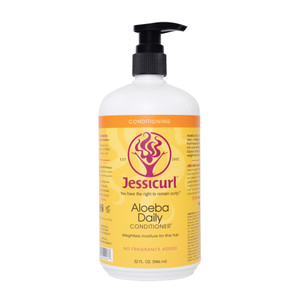 Jessicurl Aloeba Daily Conditioner for Curly Hair, No Fragrance Added, 32 Fl Oz Leave In Conditioner and Detangler for Fine Hair