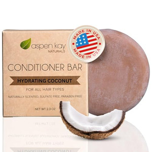 Coconut & Argan Oil Conditioner Bar, Deep Moisturizing for Dry Damaged Hair. Hydrating & Nourishing Solid Conditioner for Curly, Coily & Color Treate