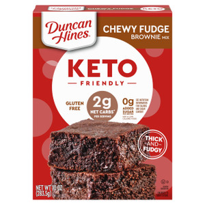Duncan Hines Keto Friendly Brownie Mix, Chewy Fudge, Zero Added Sugar, Gluten Free, 10 oz.