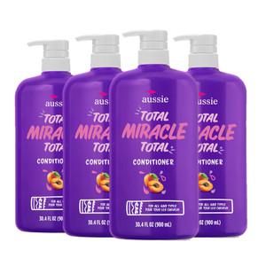Aussie Total Miracle 7 Benefits Hair Conditioner for Damaged Hair, for All Hair Types, Paraben-Free, 30.4 fl oz, 4-pack