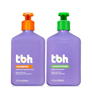 TBH Kids & Teen Shampoo and Conditioner Set  Sulfate & Paraben Free, Lightweight & Hydrating Hair Care for All Hair Types  2-Pack, 12 oz Each