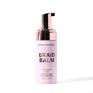 The Beachwaver Co. Braid Balm Pre-Braid Prep - Full Size (4 Fl Oz) | Frizz-Taming Primer Foam | Strengthen and Reduce Flyaways w/HiX Vegan Bond Multi