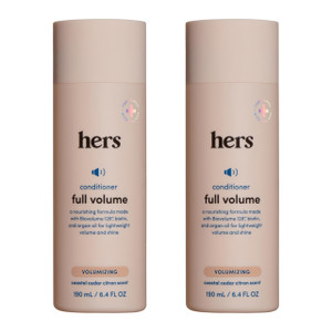 hers Full Volume Conditioner - Biovolume 128, Argan Oil, & Biotin Formula - Volumizing Conditioner for Fine Hair - Paraben-Free & Cruelty-Free - Coas