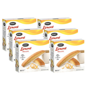 Nonni's Limone Biscotti Italian Cookies - 6 Boxes Lemon Cookies - Biscotti Individually Wrapped Cookies - Lemon Italian Biscotti Cookies w/White Icin