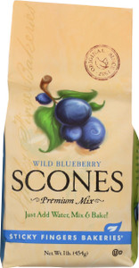 English Scone Mix, Wild Blueberry by Sticky Fingers Bakeries  Easy to Make English Scones Fresh Baked, Makes 12 Scones (1pk)