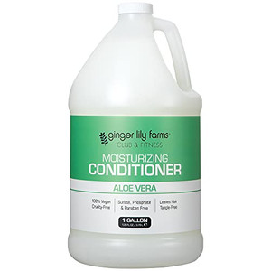 Ginger Lily Farms Club & Fitness Moisturizing Conditioner for Dry Hair, 100% Vegan & Cruelty-Free, Aloe Vera Scent, 1 Gallon (128 fl oz) Refill, whit