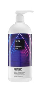 IGK BLONDE POP Purple Toning Conditioner Liter | Brighten + Neutralize Brass | Vegan + Cruelty Free | 33.8 Oz