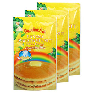Banana Macadamia Nut Pancake Mix, 6 Ounce (Pack of 3) by Hawaiian Sun