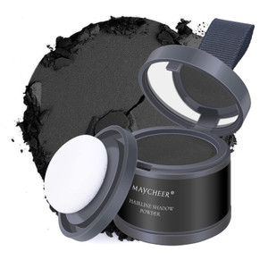 FREEORR Root Touch Up Powder - Black Hairline Shadow for Thinning Hair, Gray Hair Coverage, Women & Men