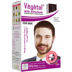Vegetal Bio Colour - Experience Dark Brown Beard Hair Color for Men, Ammonia-Free, PPD-Free, 100% Organic, and Herbal, Safe and Effective Beard Dye,