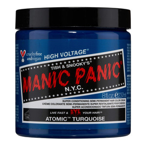 MANIC PANIC Classic Atomic Turquoise Semi Permanent Hair Color - Neon Aqua Blue Hair Dye for Women & Men That Lasts 4-6 Weeks - Vegan, Ammonia & Crue