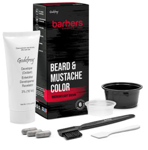Godefroy Barbers Choice 3 Application Beard and Mustache Color, Medium/Light Brown, 0.3 Pound
