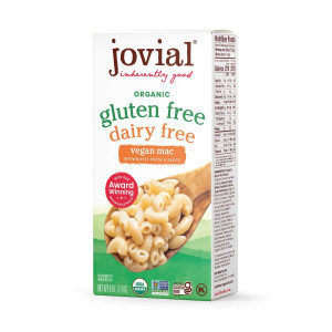 Jovial Organic Gluten Free Dairy Free Vegan Mac - Gluten Free Vegan Pasta, Whole Grain Pasta, Organic Pasta, Vegan Gluten Free Mac, Award Winning Tas