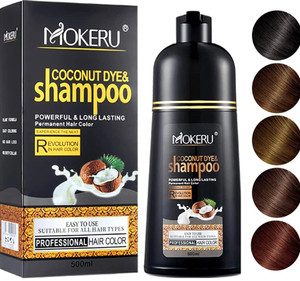 Maani MOKERU Professional Argan COCONUT Oil Hair Dye Color Shampoo 500 ML: Instant Fast Acting Long Lasting for Gray Magic Colors in MinutesLong (BL