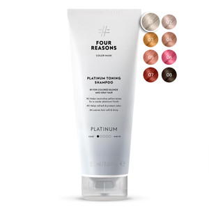 FOUR REASONS Color Depositing Shampoo for Color Treated Hair - Platinum Blonde/Grey, Sulfate Free Grey Hair Toner, , 8.45 Fl Oz