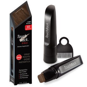 TouchBack Pro Gray Root Touch Up Marker Applicator - Real Hair Color - Light Brown