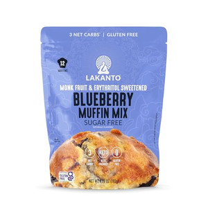 Lakanto Sugar Free Blueberry Muffin Mix - Naturally Flavored, Sweetened with Monk Fruit Sweetener, Keto Diet Friendly, Low Net Carbs, Gluten Free, Br